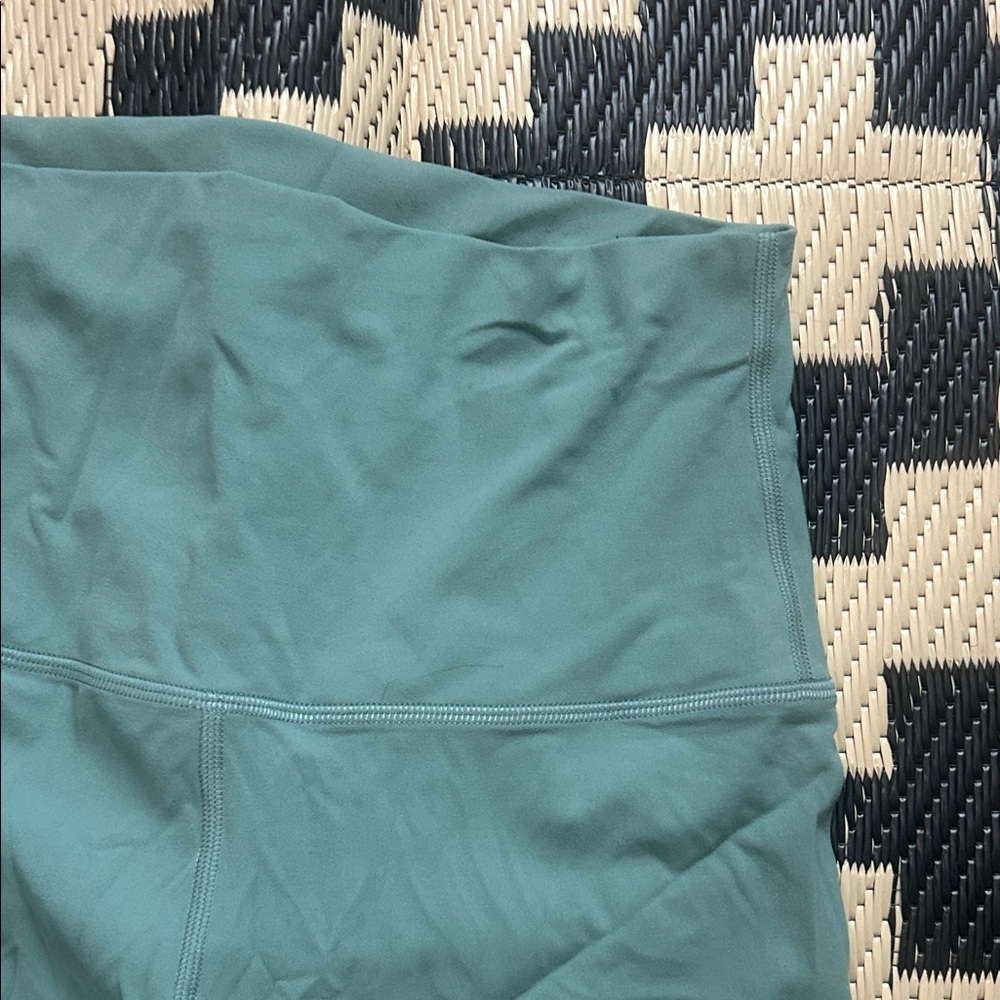 Lululemon Sage/Teal High-Waisted Athleisure Shorts - Picture 2 of 4